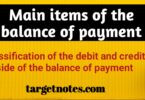 Main Items Debit and Credit sides of the Balance of Payment