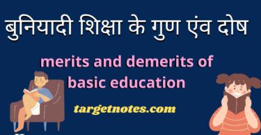 बुनियादी शिक्षा के गुण एंव दोष | merits and demerits of basic education in Hindi