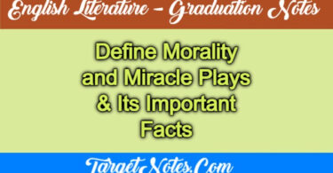 Define Morality and Miracle Plays & Its Important Facts.