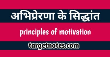 अभिप्रेरणा के सिद्धान्त | principles of motivation in Hindi