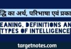 बुद्धि का अर्थ, परिभाषा एवं प्रकार | Meaning, definitions and types of intelligence in Hindi