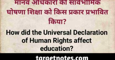 मानव अधिकारों की सार्वभौमिक घोषणा शिक्षा का किस प्रकार प्रभावित किया?