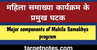 महिला समाख्या कार्यक्रम के प्रमुख घटक | Major components of Mahila Samakhya program in Hindi