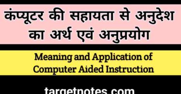 कम्प्यूटर की सहायता से अनुदेश का अर्थ तथा कम्प्यूटर की सहायता से अनुदेशन का अनुप्रयोग