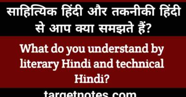 साहित्यिक हिन्दी और तकनीकी हिन्दी से आप क्या समझते हैं?