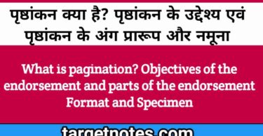 पृष्ठांकन क्या है? पृष्ठांकन के उद्देश्य एंव पृष्ठांकन के अंग प्रारूप और नमूना