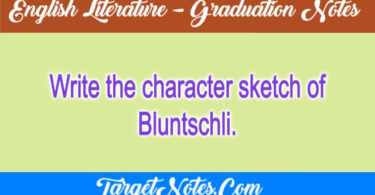Write the character sketch of Bluntschli.