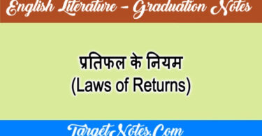 प्रतिफल के नियम (Laws of Returns)