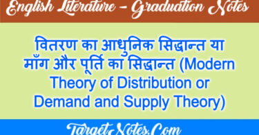 वितरण का आधुनिक सिद्धान्त या माँग और पूर्ति का सिद्धान्त (Modern Theory of Distribution or Demand and Supply Theory)