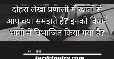 दोहरा लेखा प्रणाली में खातों से आप क्या समझते हैं? इनको कितने भागों में विभाजित किया गया है?