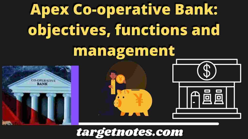 Apex Co-operative Bank: objectives, functions and management