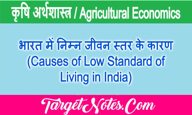 भारत में निम्न जीवन स्तर के कारण (Causes of Low Standard of Living in India)