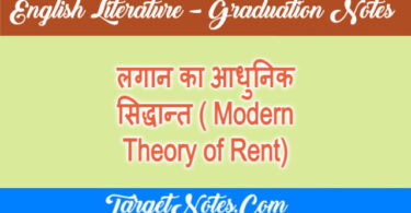 लगान का आधुनिक सिद्धान्त ( Modern Theory of Rent)