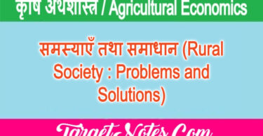 समस्याएँ तथा समाधान (Rural Society : Problems and Solutions)