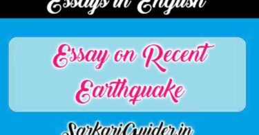 Essay on Recent Earthquake