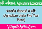 पंचवर्षीय योजनाओं में कृषि (Agriculture Under Five Year Plans)