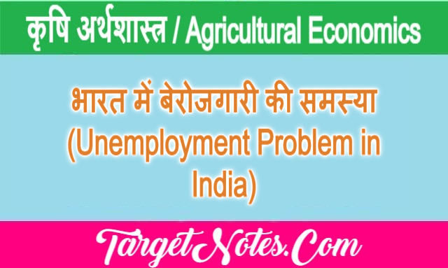 भारत में बेरोजगारी की समस्या (Unemployment Problem in India)