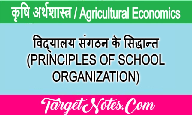 विद्यालय संगठन के सिद्धान्त (PRINCIPLES OF SCHOOL ORGANIZATION)