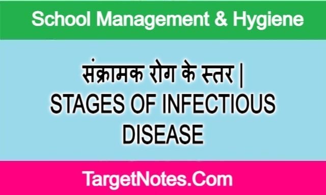 संक्रामक रोग के स्तर | STAGES OF INFECTIOUS DISEASE