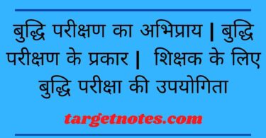 बुद्धि परीक्षण का अभिप्राय | बुद्धि परीक्षण के प्रकार |  शिक्षक के लिए बुद्धि परीक्षा की उपयोगिता