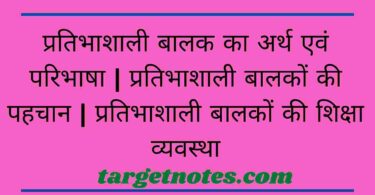 प्रतिभाशाली बालक का अर्थ एवं परिभाषा | प्रतिभाशाली बालकों की पहचान | प्रतिभाशाली बालकों की शिक्षा व्यवस्था