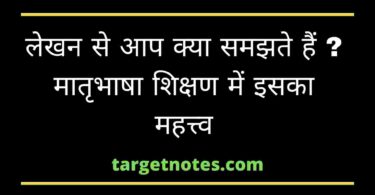 लेखन से आप क्या समझते हैं ? मातृभाषा शिक्षण में इसका महत्त्व