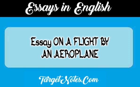 Essay ON A FLIGHT BY AN AEROPLANE