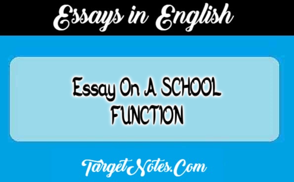 Essay On A SCHOOL FUNCTION