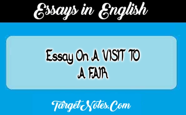 Essay On A VISIT TO A FAIR