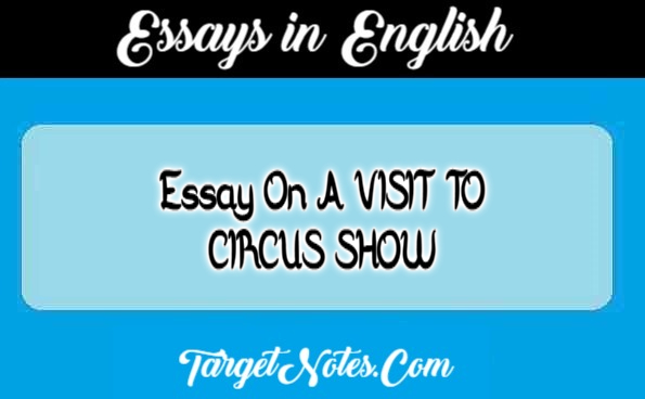 Essay On A VISIT TO CIRCUS SHOW