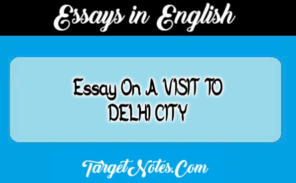 Essay On A VISIT TO DELHI CITY