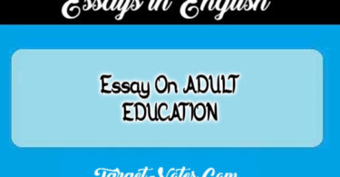 Essay On ADULT EDUCATION