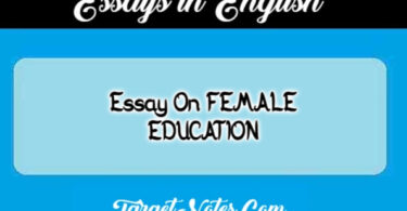 Essay On FEMALE EDUCATION