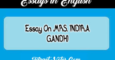 Essay On MRS. INDIRA GANDHI