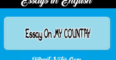 Essay On MY COUNTRY