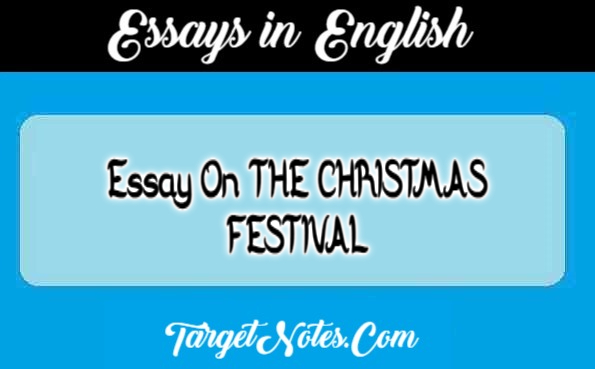 Essay On THE CHRISTMAS FESTIVAL