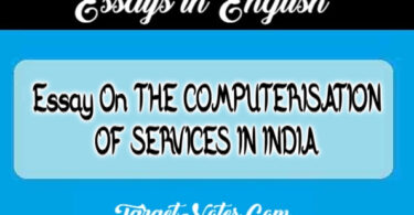 Essay On THE COMPUTERISATION OF SERVICES IN INDIA