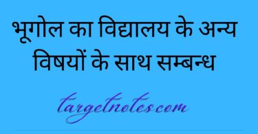 भूगोल का विद्यालय के अन्य विषयों के साथ सम्बन्ध