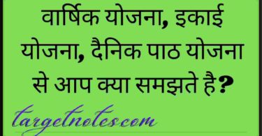 वार्षिक योजना, इकाई योजना, दैनिक पाठ योजना से आप क्या समझते है?