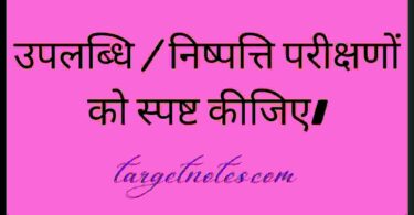 उपलब्धि / निष्पत्ति परीक्षणों को स्पष्ट कीजिए।