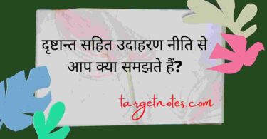 दृष्टान्त सहित उदाहरण नीति से आप क्या समझते हैं?