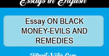 Essay ON BLACK MONEY-EVILS AND REMEDIES