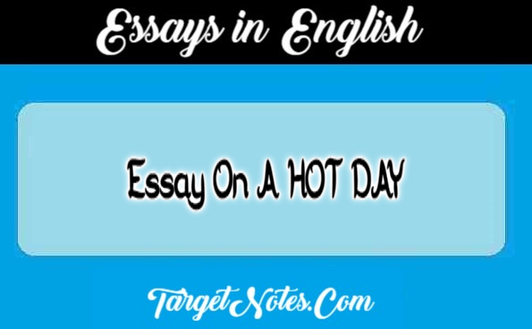 Essay On A HOT DAY