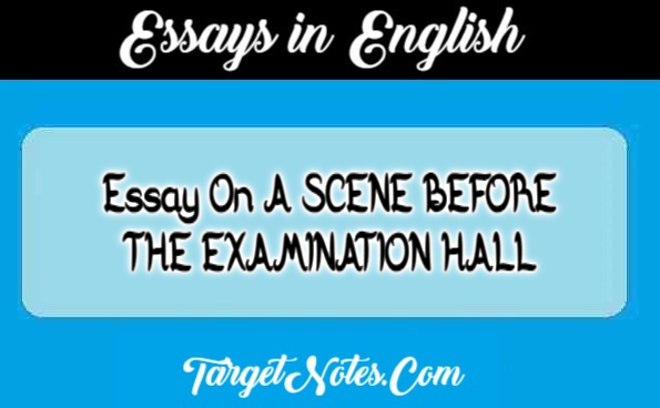 Essay On A SCENE BEFORE THE EXAMINATION HALL