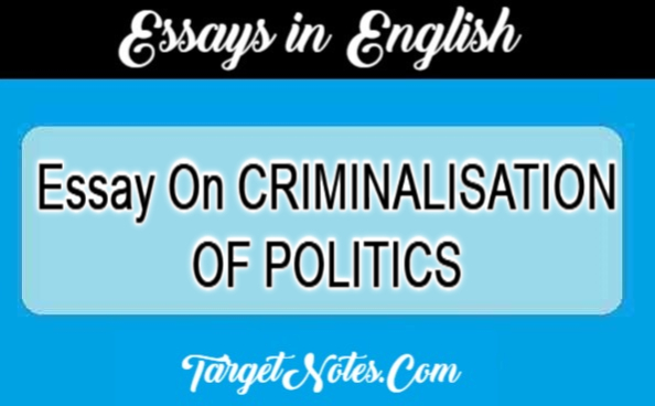 criminalisation of politics essay
