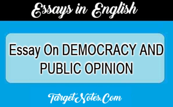 Essay On DEMOCRACY AND PUBLIC OPINION