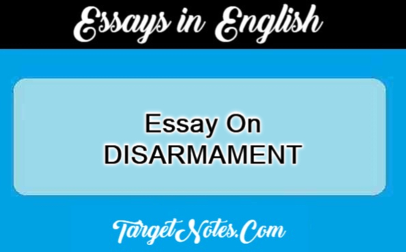 Essay On DISARMAMENT