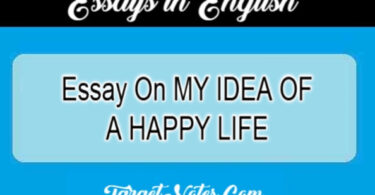 Essay On MY IDEA OF A HAPPY LIFE