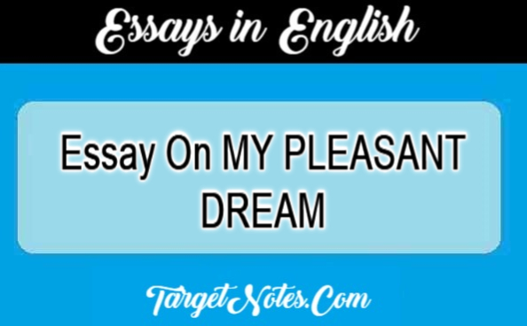 Essay On MY PLEASANT DREAM