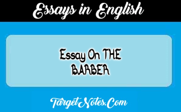 Essay On THE BARBER